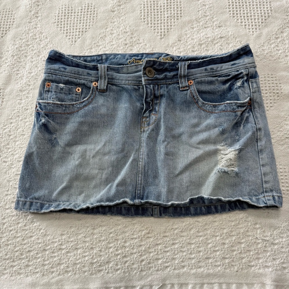 Y2K American Eagle Denim Mini Skirt (6)